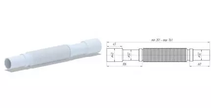 Гофра для раковины или мойки, для ванны «АНИпласт» K307 без гайки Гофра для раковины или мойки, для ванны «АНИпласт» K307 без гайки