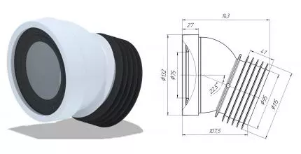 Колено для унитаза «АНИпласт» W2228 труба фановая