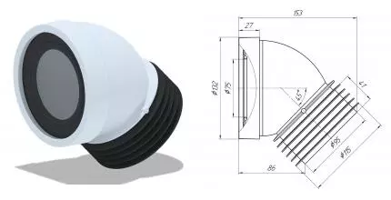 Колено для унитаза «АНИпласт» W4228 труба фановая