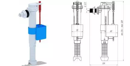 Впускной механизм «АНИпласт» WC5010 G1/2" с боковой подводкой белый