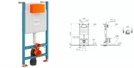 Инсталляция для унитаза «Vitra» V-Fix Core 732-5800-01 Инсталляция для унитаза «Vitra» V-Fix Core 732-5800-01