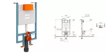 Инсталляция для унитаза «Vitra» V-Fix Core 738-5800-01 Инсталляция для унитаза «Vitra» V-Fix Core 738-5800-01