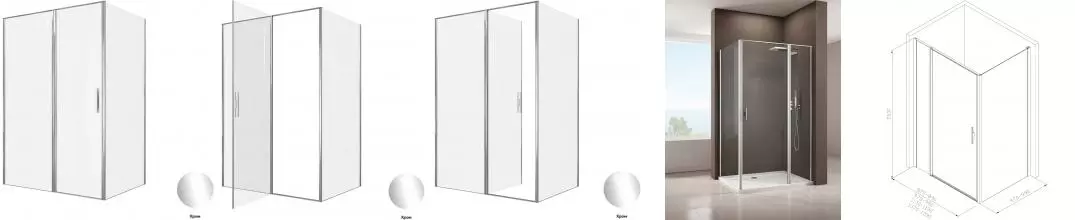 Душевой угол-ограждение «Allen Brau» Priority 140/100 прозрачный/хром без поддона универсальный Душевой угол-ограждение «Allen Brau» Priority 140/100 прозрачный/хром без поддона универсальный