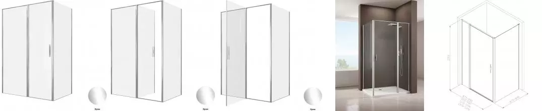 Душевой угол-ограждение «Allen Brau» Priority 140/90 прозрачный/хром без поддона универсальный Душевой угол-ограждение «Allen Brau» Priority 140/90 прозрачный/хром без поддона универсальный