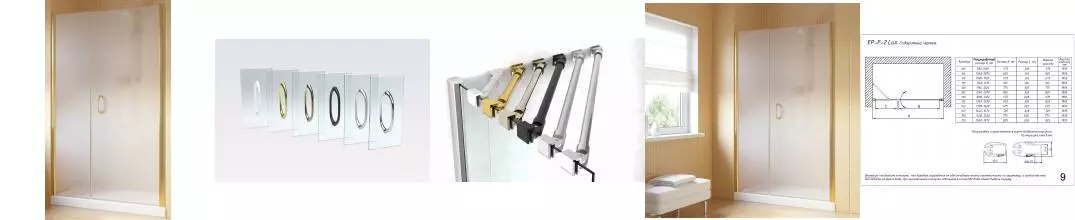 Душевая дверь «Vegas Glass» EP-F-2 Lux 100/199,5 сатин/золото правая Душевая дверь «Vegas Glass» EP-F-2 Lux 100/199,5 сатин/золото правая