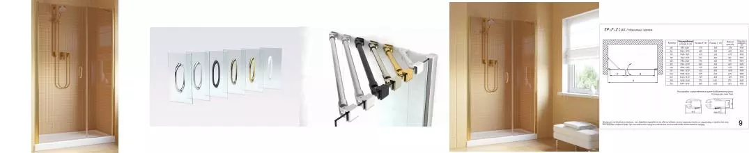 Душевая дверь «Vegas Glass» EP-F-2 Lux 100/199,5 бронза/золото левая Душевая дверь «Vegas Glass» EP-F-2 Lux 100/199,5 бронза/золото левая