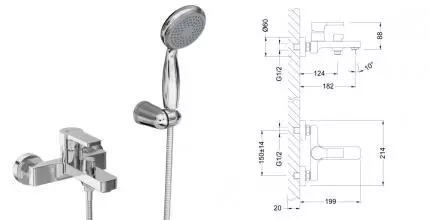 Смеситель для ванны «Lemark» Aura LM0614CH хром