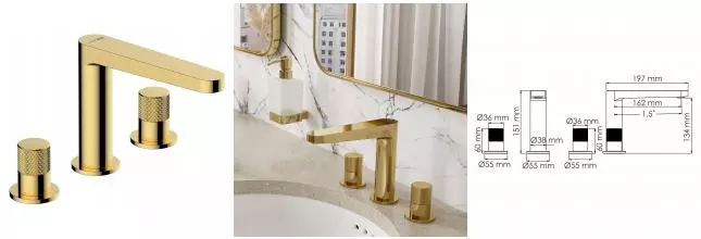 Смеситель для раковины «WasserKRAFT» Ems 7635 золото Смеситель для раковины «WasserKRAFT» Ems 7635 золото