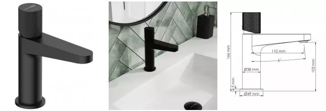 Смеситель для раковины «WasserKRAFT» Fulda 5203 чёрный матовый Смеситель для раковины «WasserKRAFT» Fulda 5203 чёрный матовый