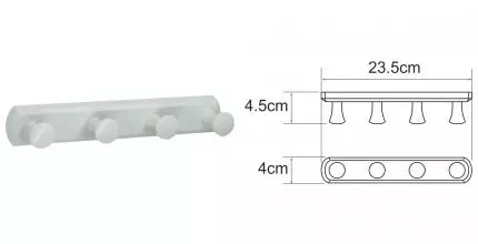 Планка с крючками «WasserKRAFT» K-1074W на стену белая матовая