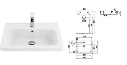 Раковина «Creavit» 60/45 ip060 фарфоровая белая