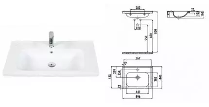 Раковина «Creavit» 60/45 id060 фарфоровая белая