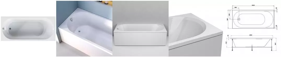 Ванна акриловая «Am.Pm» X-Joy 180/80 без опор без сифона белая