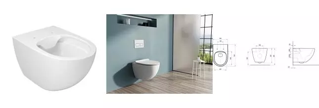 Унитаз подвесной VITA RimOFF (безободковый) белый X01860 · Ravak, X01860