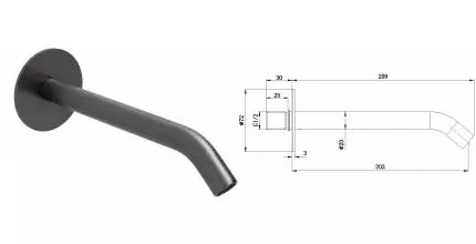 Излив к смесителю «Allen Brau» Priority 3.0 L 5.31B18-MG 20,9 брашированный графит Излив к смесителю «Allen Brau» Priority 3.0 L 5.31B18-MG 20,9 брашированный графит