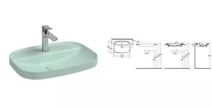 Раковина «Allen Brau» Fantasy Sphere 55/40 4.11034.MT фарфоровая мятный