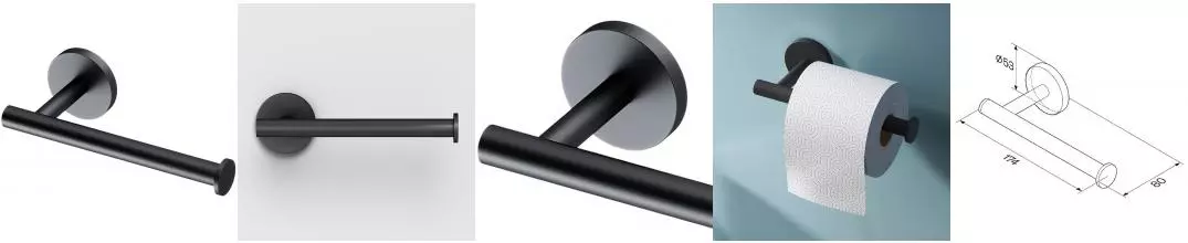 Держатель для туалетной бумаги «Am.Pm» X-Joy A85A34122 на стену чёрный матовый