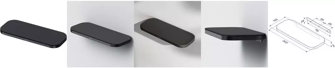 Полка в ванну «Am.Pm» Func A8F37622 на стену чёрная матовая