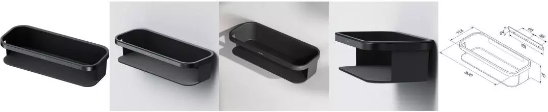 Полка в ванну «Am.Pm» Func A8F53122 на стену чёрный матовый