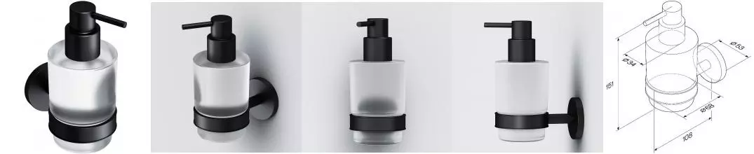 Дозатор для мыла «Am.Pm» X-Joy A85A36922 на стену чёрный матовый