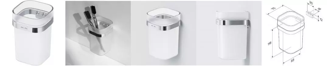 Стакан для зубных щёток «Am.Pm» Func A8F34300 на стену хром