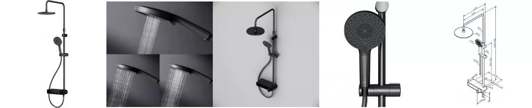 Душевая система «Am.Pm» X-Joy F0785A622 чёрная матовая