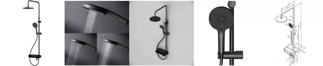 Душевая система «Am.Pm» X-Joy F0785A722 чёрная матовая