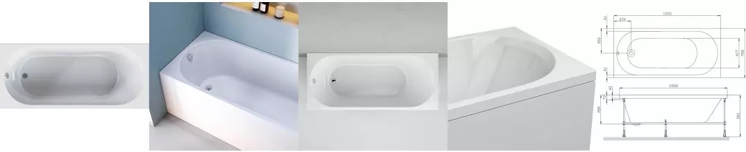 Ванна акриловая «Am.Pm» X-Joy 150/70 без опор без сифона белая