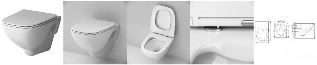 Подвесной унитаз безободковый «Am.Pm» X-Joy FlashClean C851701SC белый с сиденьем дюропласт с микролифтом