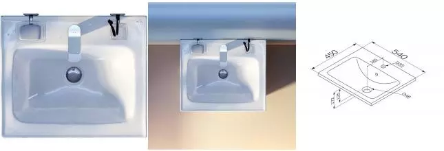 Раковина «Am.Pm» X-Joy 54/45 New фарфоровая белая