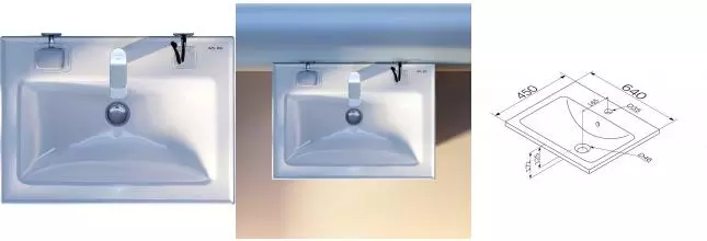 Раковина «Am.Pm» X-Joy 64/45 New фарфоровая белая