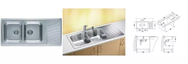 Мойка для кухни «Alveus» Elegant 70 111/51 нержавеющая сталь Мойка для кухни «Alveus» Elegant 70 111/51 нержавеющая сталь