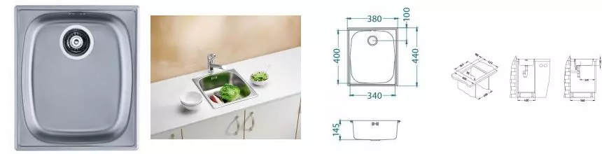 Мойка для кухни «Alveus» Basic 10 NAT 38/44 нержавеющая сталь Мойка для кухни «Alveus» Basic 10 NAT 38/44 нержавеющая сталь
