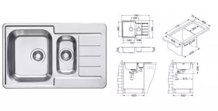 Мойка для кухни «Alveus» Line Maxim 70 SAT-90 79/50 нержавеющая сталь Мойка для кухни «Alveus» Line Maxim 70 SAT-90 79/50 нержавеющая сталь