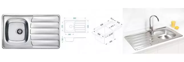 Мойка для кухни «Alveus» Zoom 30 86/50 нержавеющая сталь