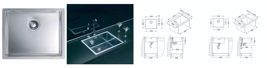 Мойка для кухни «Alveus» Quadrix 50 BRS-90 55/45 нержавеющая сталь