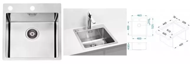 Мойка для кухни «Alveus» Pure 20 KMB-90 47/53 нержавеющая сталь