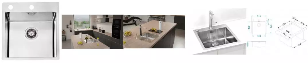 Мойка для кухни «Alveus» Pure 30 KMB-90 нержавеющая сталь Мойка для кухни «Alveus» Pure 30 KMB-90 нержавеющая сталь