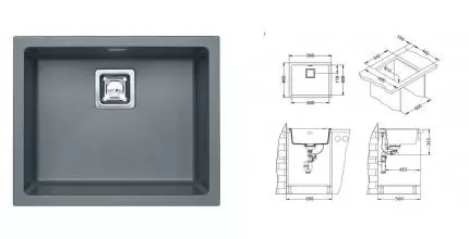 Мойка для кухни «Alveus» Quadrix 50 56/46 искусственный камень steel