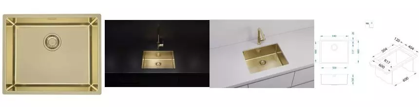 Мойка для кухни «Alveus» Kombino 50 Monarch 54/44 нержавеющая сталь Gold