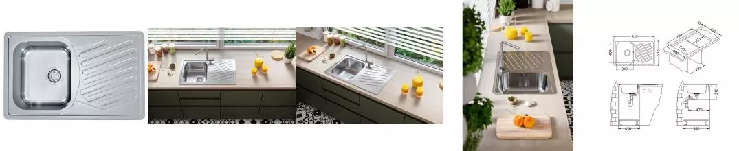 Мойка для кухни «Alveus» Elegant 30 81/51 нержавеющая сталь Мойка для кухни «Alveus» Elegant 30 81/51 нержавеющая сталь