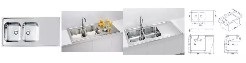 Мойка для кухни «Alveus» Classic Pro 100 120/60 нержавеющая сталь Мойка для кухни «Alveus» Classic Pro 100 120/60 нержавеющая сталь