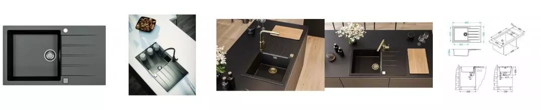 Мойка для кухни «Alveus» Granital Cadit 40 86/50 искусственный камень Carbon Мойка для кухни «Alveus» Granital Cadit 40 86/50 искусственный камень Carbon