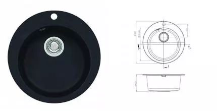 Мойка для кухни «Alveus» Boogie10 G91 FI505 55/55 искусственный камень черная