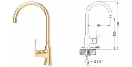 Смеситель для кухонной мойки «Alveus» Slim Monarch 1134835 bronze