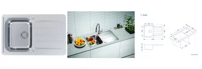 Мойка для кухни «Alveus» Line Max 80 SAT-90 79/50 нержавеющая сталь Мойка для кухни «Alveus» Line Max 80 SAT-90 79/50 нержавеющая сталь