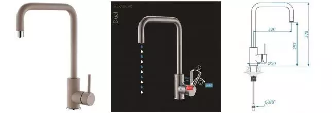 Смеситель для кухни с подключением к фильтру «Alveus» Dual G55 1139811 beige Смеситель для кухни с подключением к фильтру «Alveus» Dual G55 1139811 beige