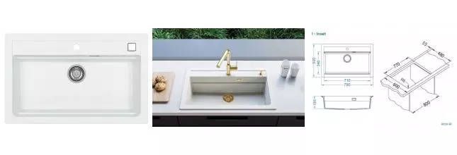 Мойка для кухни «Alveus» Granital Atrox 40 79/50 искусственный камень arctic