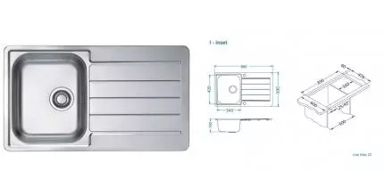 Мойка для кухни «Alveus» Line Max 20 SAT-90 86/50 нержавеющая сталь