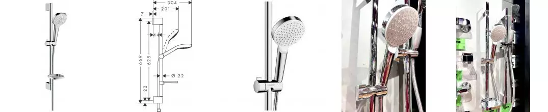 Уценка, Душевой гарнитур «Hansgrohe» Croma Select E Vario 26586400 хром 